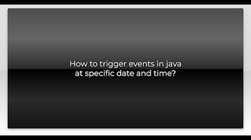 How to trigger events in java at specific date and time?