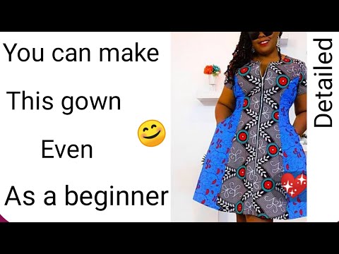Cutting and sewing process of a six pieces gown with puff sleeve | PeakD
