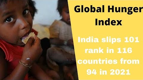 Global Hunger Index-India slipped to 101st position in the Global Hunger Index (GHI) of 116 country