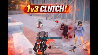 Next Level Pro Skills 😤 | 1v3 Clutch PUBG Mobile Intense Close Range Fight 🔥