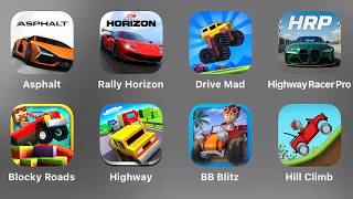 Asphalt Legends, Rally Horizon, Drive Mad, Highway Racer Pro, Blocky Roads, Blocky Highway, Hill Cli