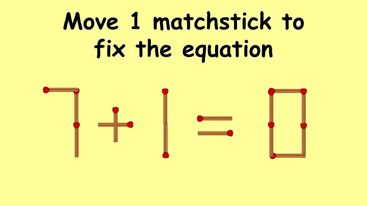 Fix 7+1=0 | Match Stick Puzzles #49 | Turn the wrong equation into correct
