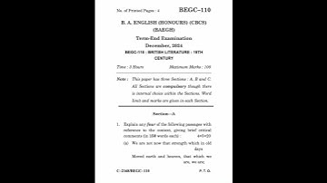 BEGC-110 Dec 2024 | IGNOU Previous Year Question Paper