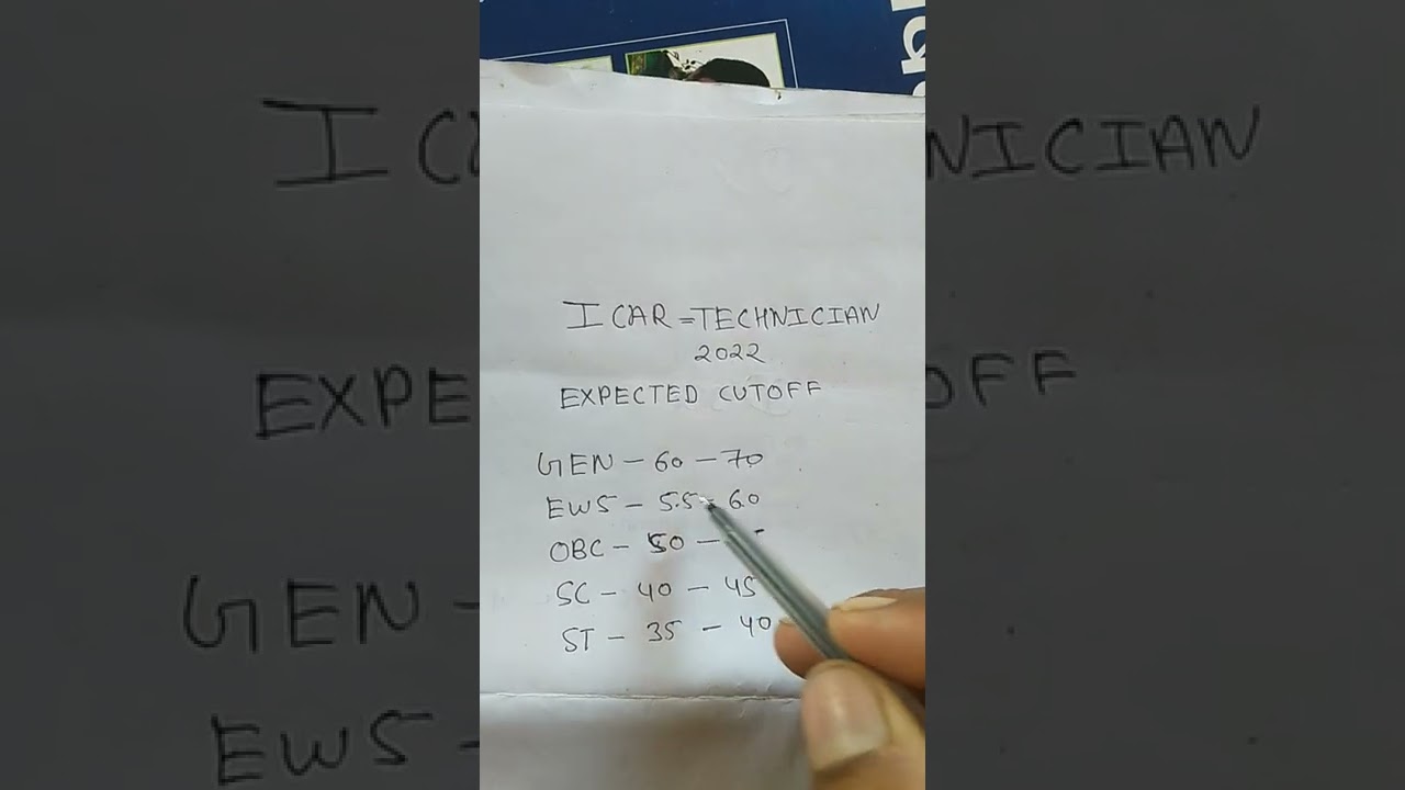 ICAR IARI TRCHNICAN CUT OFF 2022 ICAR TECHNIAN EXPECTED CUTOFF MARKS2022