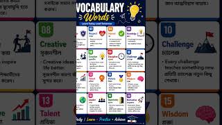 📚 20 Important English Vocabulary Words | বাংলা অর্থসহ | Daily English Learning ✨#EnglishVocabulary