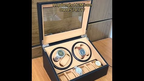 Hộp Lên Dây Cót Đồng Hồ Cơ 4 Xoay 6 Tĩnh Da Đà Điểu