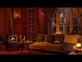 Sleep Instantly in Cozy Room with Heavy Rain, Cozy Fireplace Sounds at Night