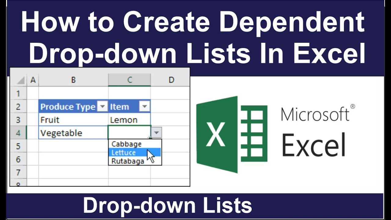 Excel Create Dependent Drop Down List in Ms Excel Tutorial - YouTube