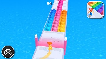 Pop It Run - Gameplay Walkthrough Part 2 - Racing Game Levels 8-12 (iOS, Android)