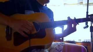 Freestyle Acoustic 6-String, Metal Pipe Slide Guitar Jam with 5th Fret Capo