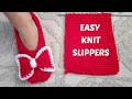 SUPER EASY Knitted Slippers Tutorial for Every Size
