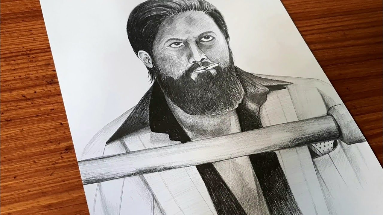 How to draw Rocking star Yash  Kgf Drawing  Rocky kgf sketch  Yash sketch   YouTube  Hanuman photos Draw Face sketch