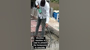 Vibration machine is used to prevent the honeycomb in concrete #construction #civilengineering