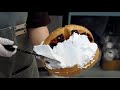 두툼한 생크림 폭탄와플,뚱와플 / big waffles with whipped cream bombs / korean street food