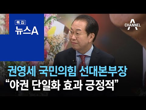 권영세 국민의힘 선대본부장 “야권 단일화 효과 긍정적” | 뉴스A