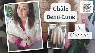 Châle en Demi-Lune au Crochet 🧶 #crochet 