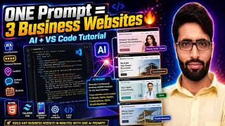 How to create business website using AI VS Code Editor | I Asked AI to Build 3 Websites in 5 Minutes