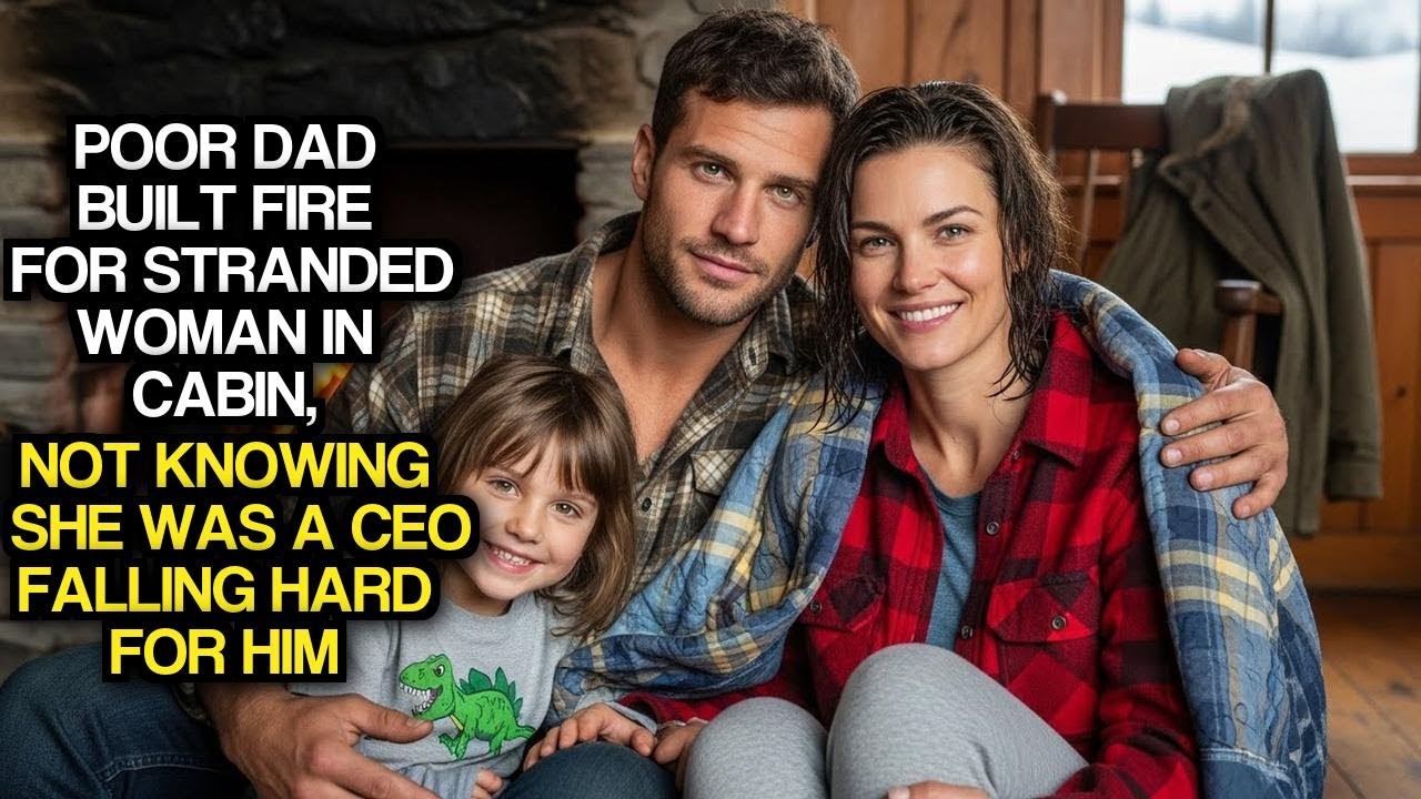 Poor Dad Built Fire For Stranded Woman In Cabin, Not Knowing She Was A CEO Falling Hard For Him