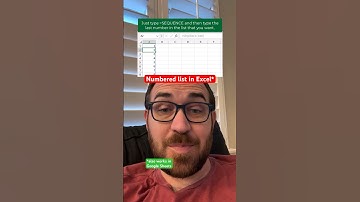 Get a numbered list in Excel or Google Sheets in seconds #excel #workhacks #googlesheets