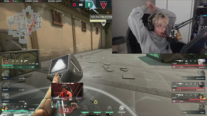 Sentinels Tarik and TenZ react to Marved Ninja Defuse against LOUD