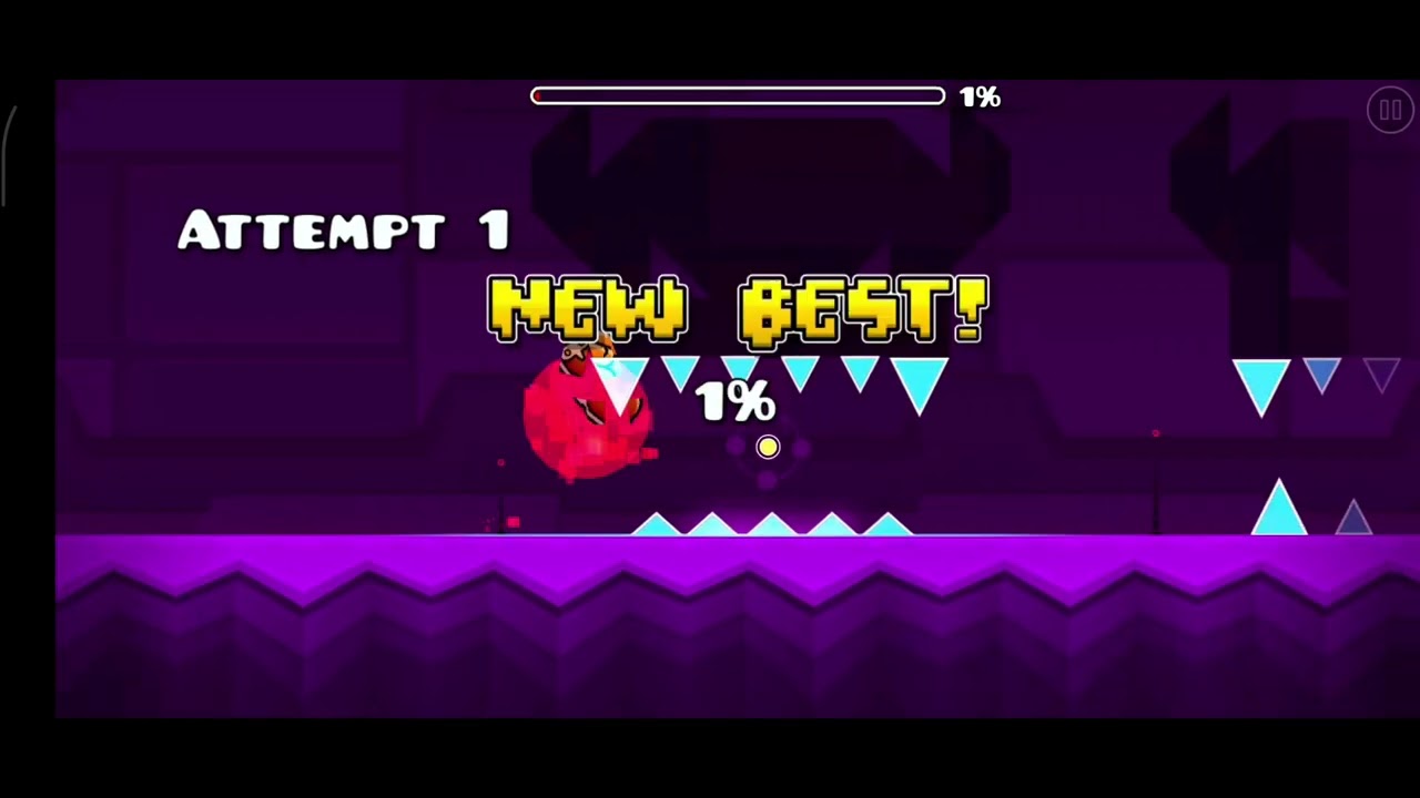Playing geometry dash 