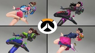 Overwatch - All D.Va Skins with All Highlight Intros!