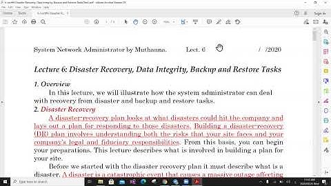 System and Network Administration Lecture 6