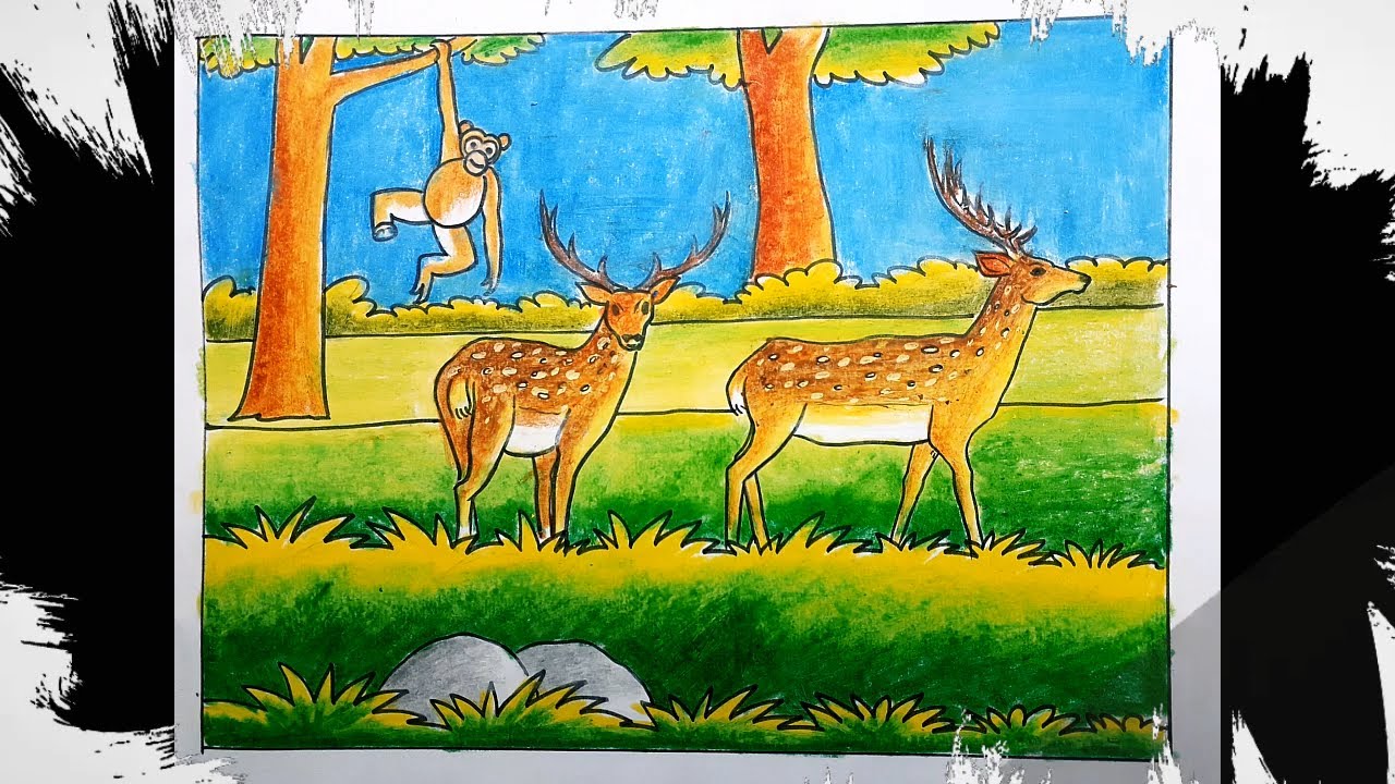 forest. Nature. Drawings. Pictures. Drawings ideas for kids. Easy and  simple.