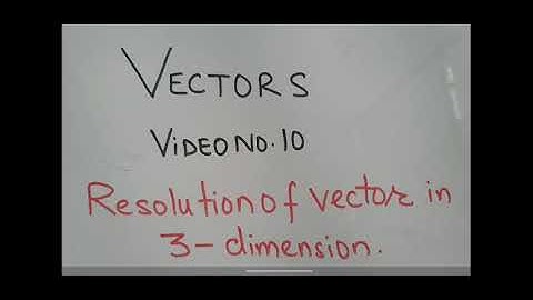 Resolution of a vector in three dimension