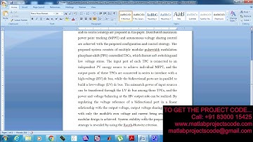 A Three Port Converter Based Distributed DC Grid Connected PV System-2019-20