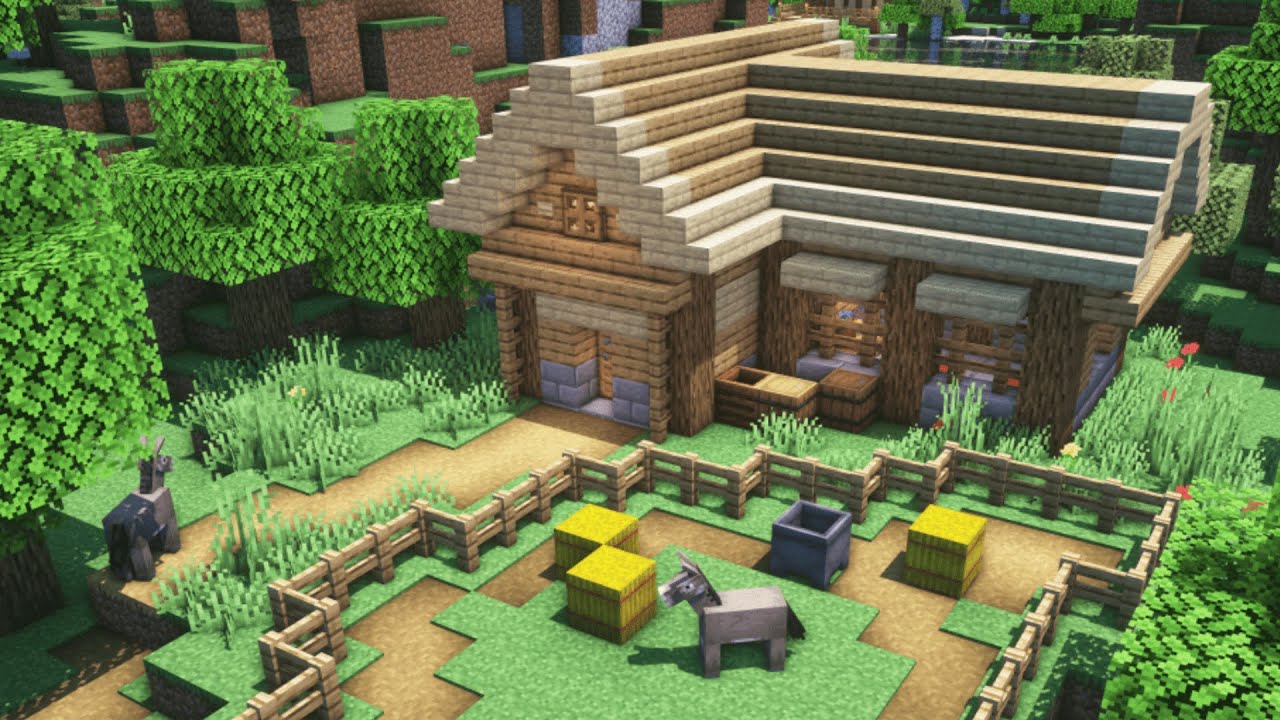 【マイクラ】【マイクラ】サバイバル拠点の作り方!木材を使ったL字の家を建築! - YouTube