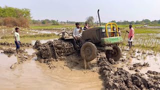John Deere tractor stuck in mud Rescued by Solis tractor | tractor videos |