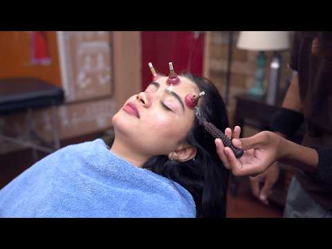 Warm Moxa Forehead Treatment ASMR. The Quiet Barbershop.
