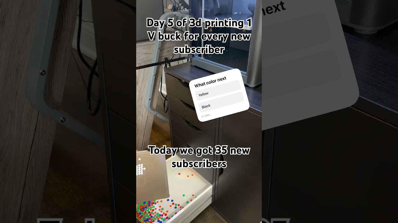 Day 5 of 3d printing 1 V-buck for every new subscriber #fortnite #fortnitevbucks #gaming #3dprinting