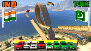 India Vs Pakistan | Gta 5 Indian Cars Vs Pakistan Cars Jumping Challenge | Gta 5 Gameplay