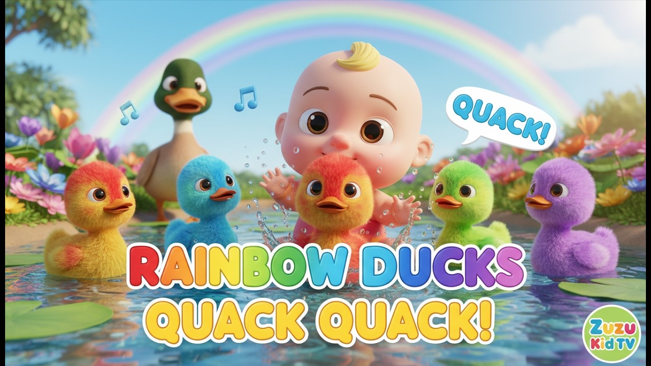 Little Rainbow Ducklings – Colorful Learning & Counting Nursery Rhyme 🦆🌈🎶