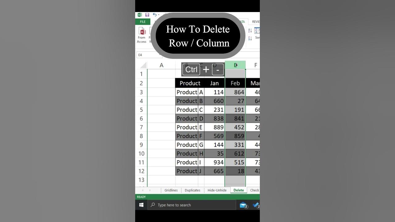 How To Delete Column in Excel | Delete row in excel | Remove Column ...