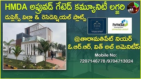 Luxury duplex villas & residential plots | HMDA approved LAYOUT | TARAMATHIPET | OUTER RING ROAD