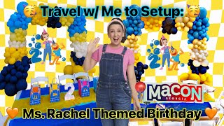 Setting Up a Ms. Rachel Themed 2 Year Old Birthday Party 🥳 Balloon Arch & Kids Table