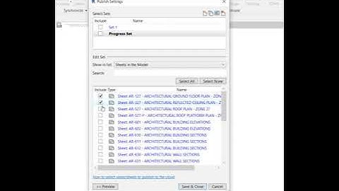 Revit publish settings