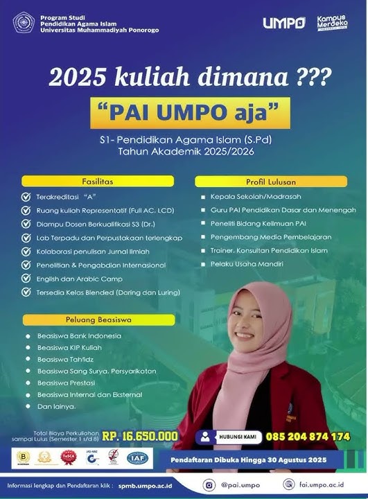 2025 Mau Kuliah dimana ???  PAI UNIVERSITAS MUHAMMADIYAH PONOROGO (UMPO) AJA..!!