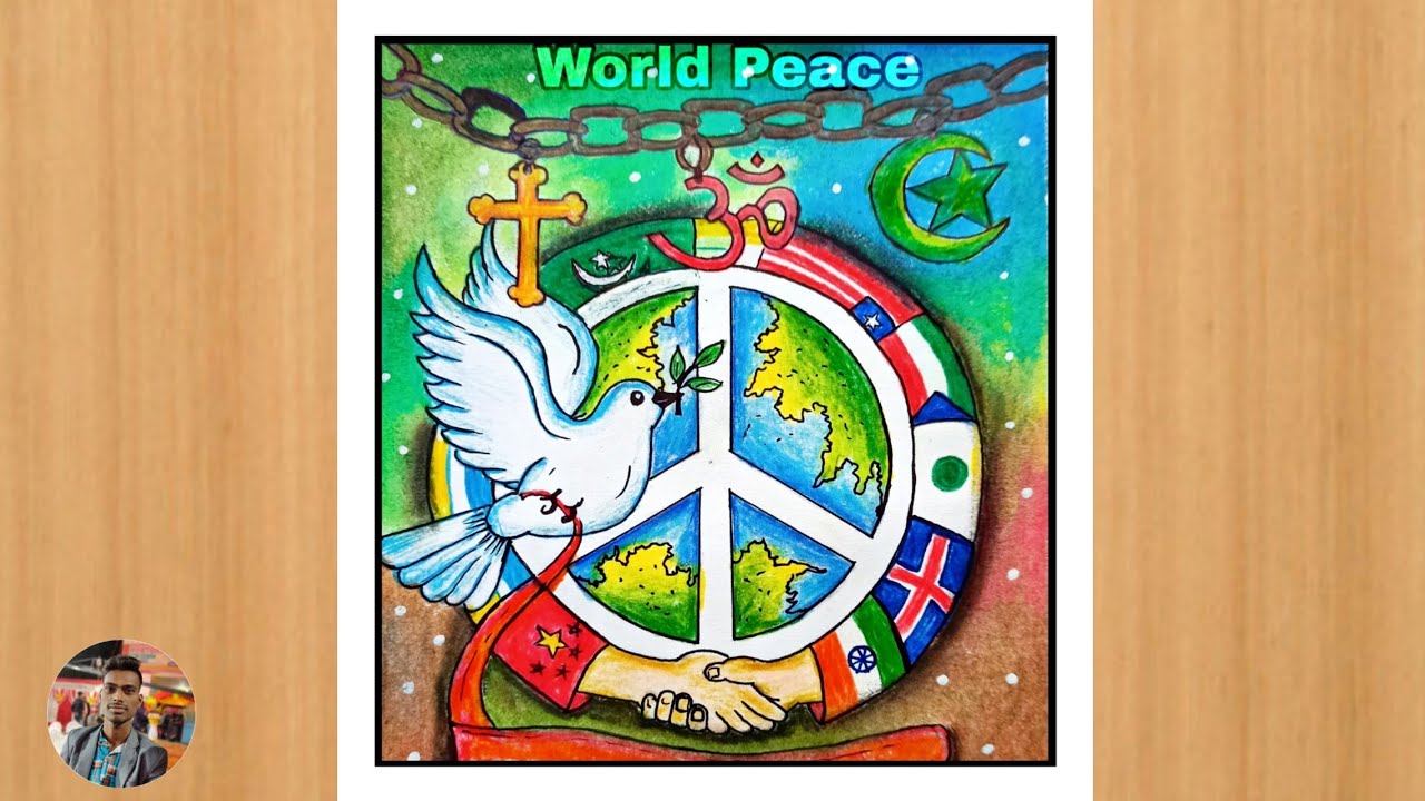 World Peace Drawing With Oil Pastel Step By Step communal Harmony 
