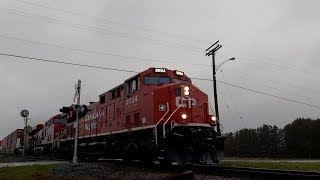 CP Triple Header w/ CP 8054 Leading Stack Train In Delta BC