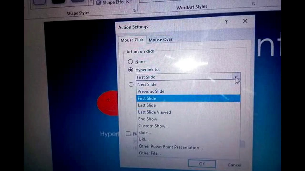 How to create hyperlink on powerpoint presention