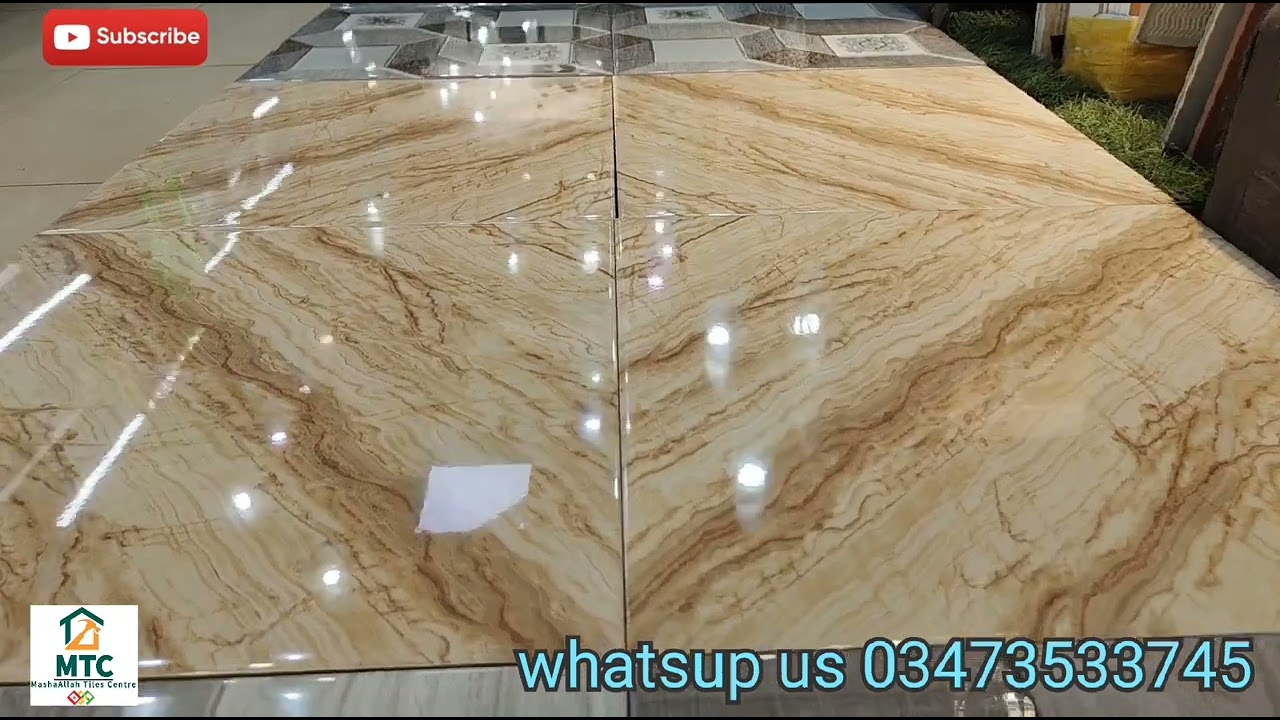new articles of floor tiles design... size 16"by 16". watch full video / Mashallah Tiles Centre