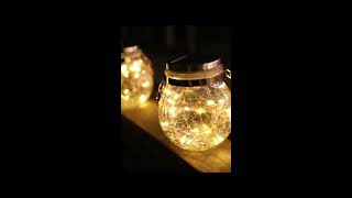 ソーラー ガーデンライト クラック ボトル 丸型（ロープ付き）