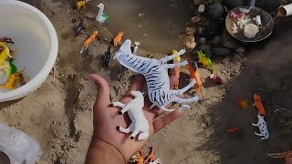 plastic animals unboxing order amazon alibaba || collection animals zebra lion cow dinosaur #order Resimi