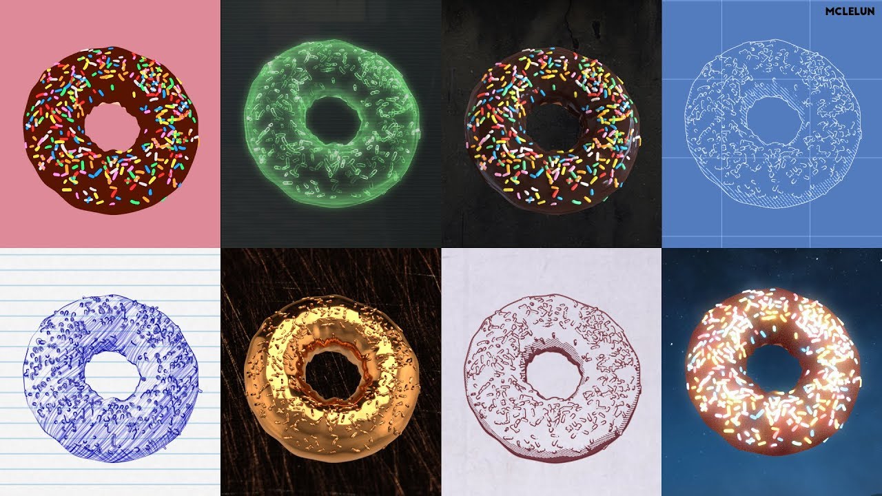 Blender3D Donut Render in Multiple Art Style YouTube