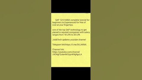 SAP S/4 HANA and HANA Tutorials #saps4hana #sap #yt #trending #courses #shortvideo#viral#software