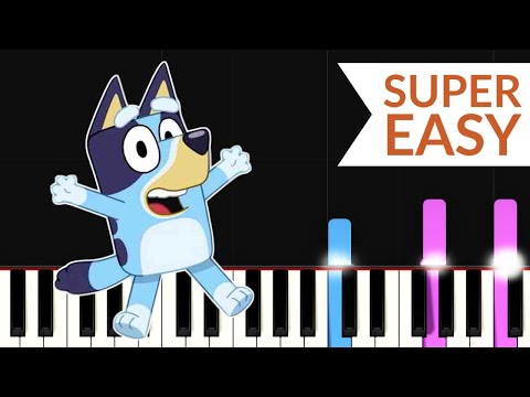Bluey Lagu Tema (SUPER MUDAH Piano Tutorial)